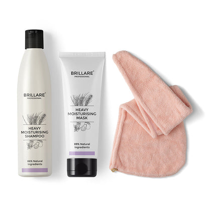 Heavy Moisturising Shampoo  Conditioner with Hair Wrap Towel Combo