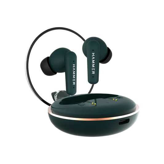 Hammer Airflow Plus TWS Earbuds with Bluetooth 5.1 and Smart Touch Control Emerald Green