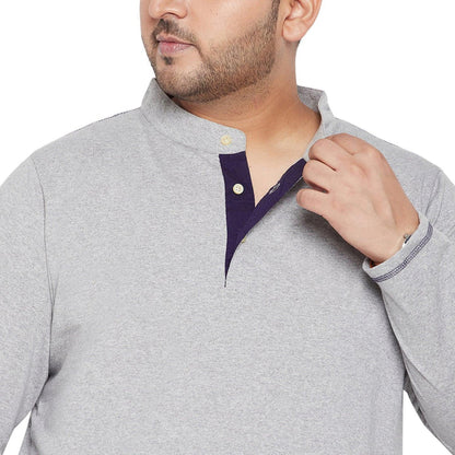 Men Plus Size Hemsworth Solid Henley Tshirt