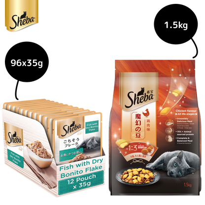 Sheba Fish with Dry Bonito Flake Premium Cat Wet Food