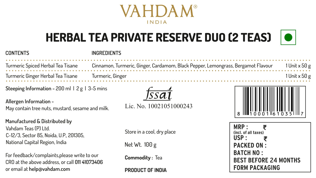 Herbal Teas Private Reserve Tea Gift Set of 2