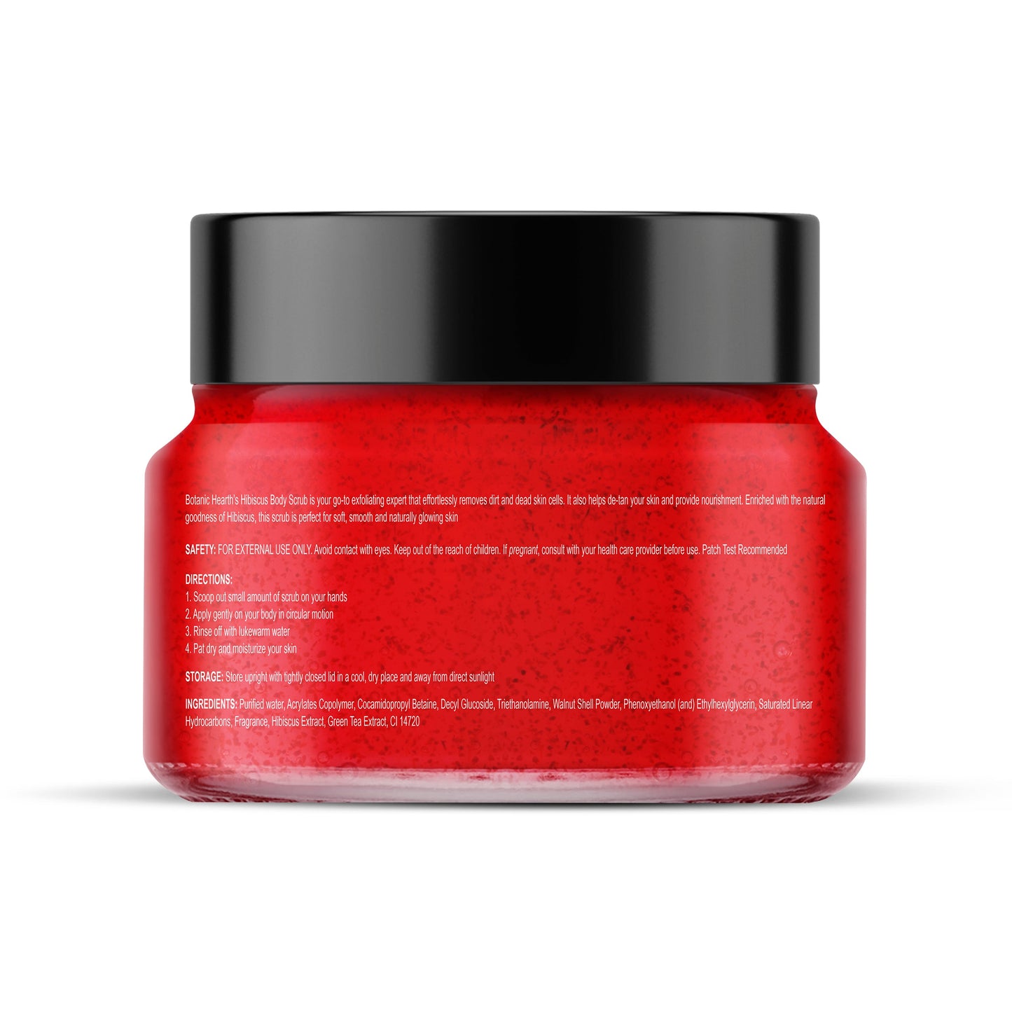 Hibiscus Body Scrub: Exfoliates, brightens, smooths, hydrates skin. For all skin types, body & feet. Unisex, 283g.