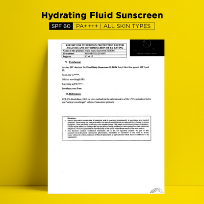 Hydrating Fluid Sunscreen for Face and Body  SPF 60 PA 125ml