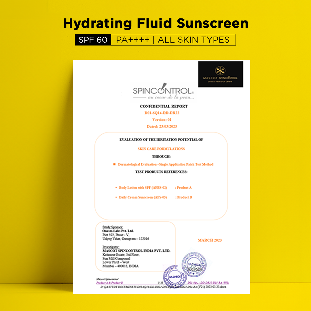 Hydrating Fluid Sunscreen for Face and Body  SPF 60 PA 125ml