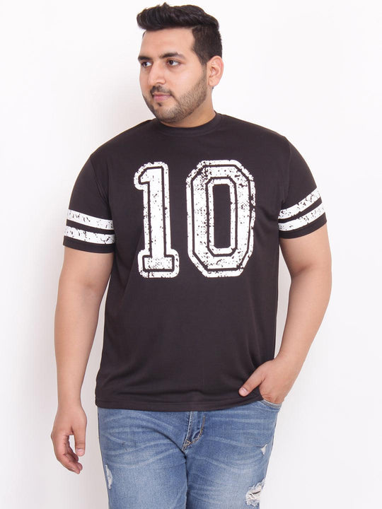 Men Plus Size Curt Printed Round Neck Tshirt