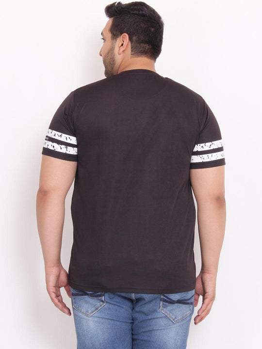 Men Plus Size Curt Printed Round Neck Tshirt