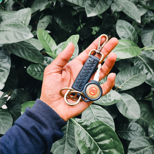 Long Leather Key Chains - BLACK