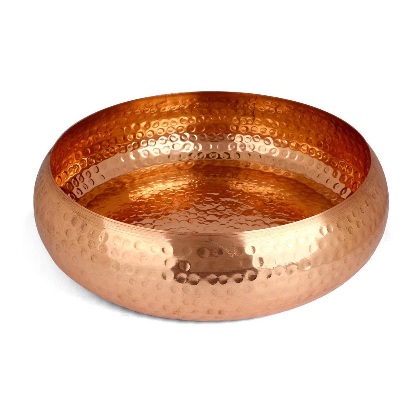 Exquisite Hammered Pattern Copper Urli For Decor