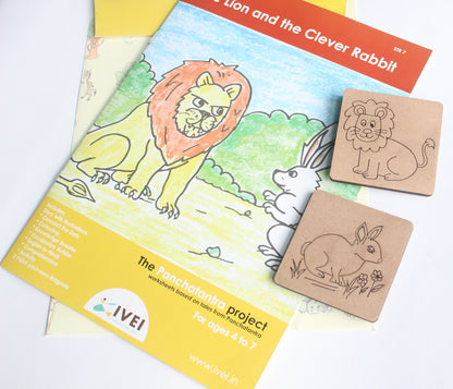 IVEI The Lion and the Clever Rabbit - Workbook and 2 DIY Magnets - 4 to 7 yrs