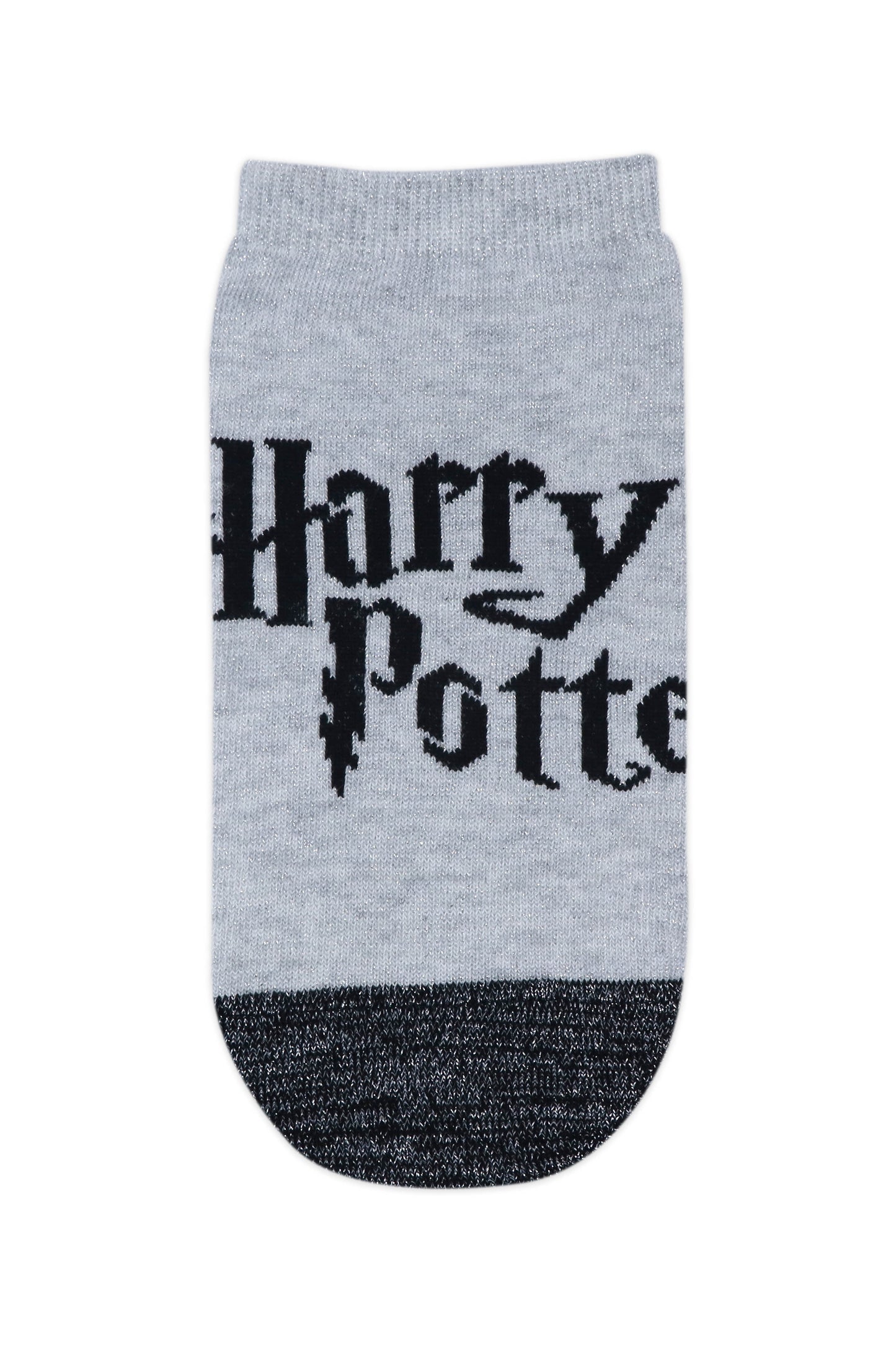 Balenzia x Harry Potter Harry Potter Logo  Hogwarts Castle Silver Lurex Socks for Women Pack of 2 Pairs1U- Silver