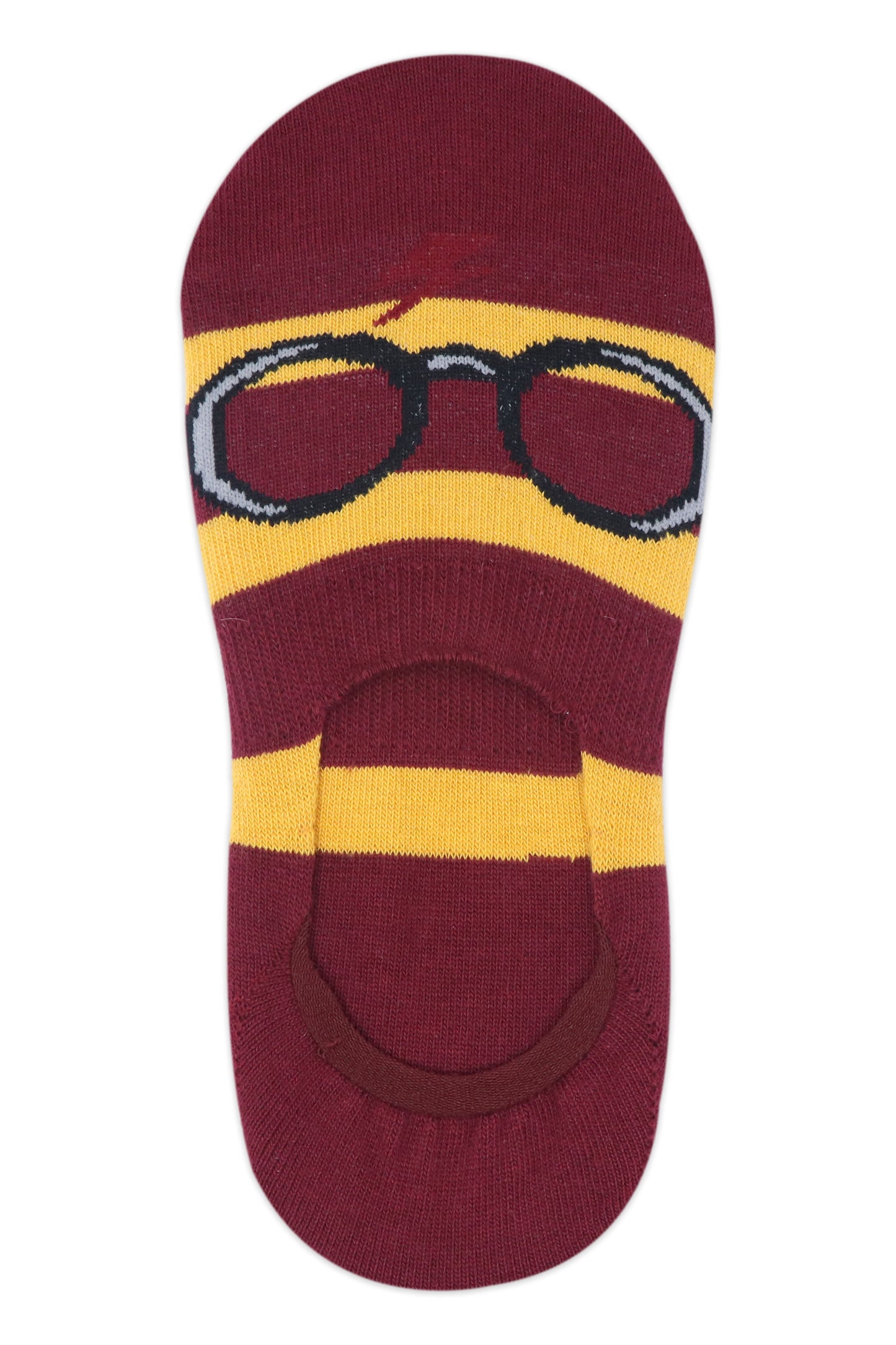 Balenzia x Harry Potter Potter 07 Lightning Bolt  Glasses Platform 9 34 No Show Socks for WomenPack of 3 Pairs1U- Yellow  Maroon