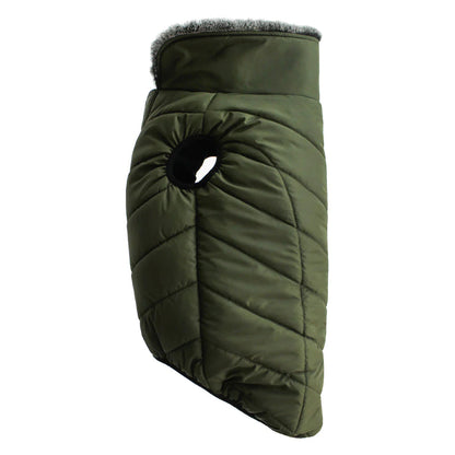 Pawpourri Fleece Lining Puffer Jacket for Dogs and Cats Dark Green