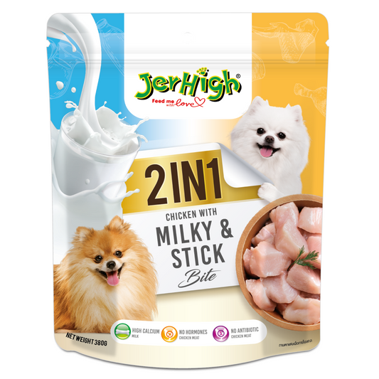 JerHigh 2in1 Milky  Stick Bite Dog Treats