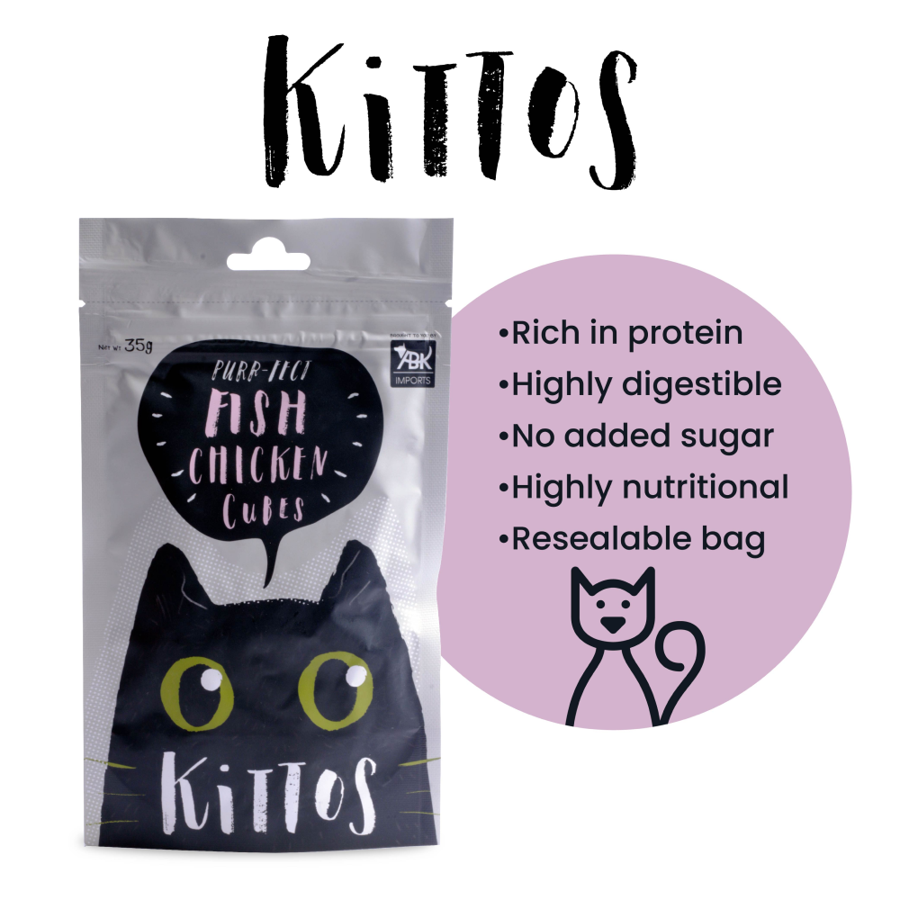 Kittos Purr fect Fish Chicken Cubes Cat Treats