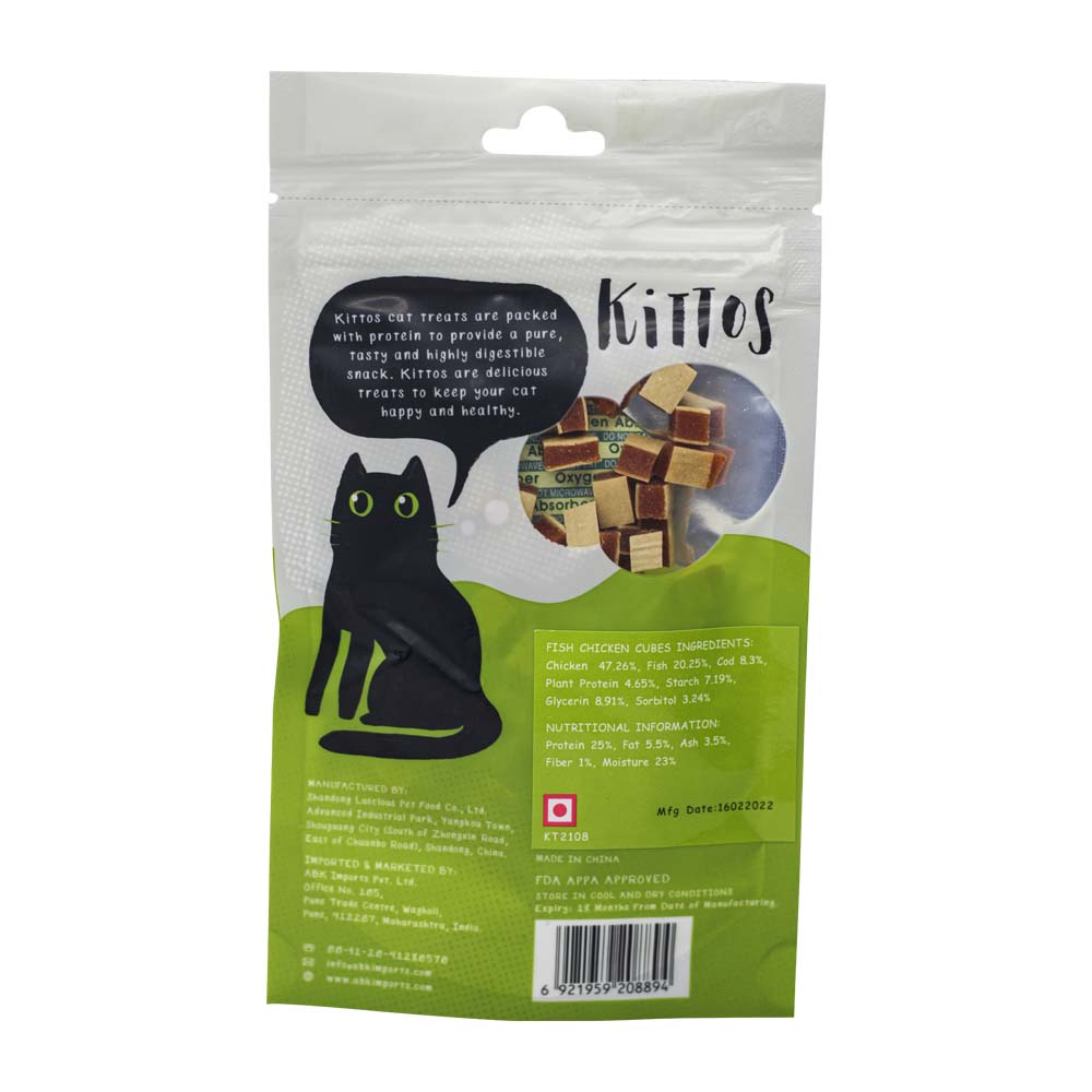 Kittos Purr fect Fish Chicken Cubes Cat Treats