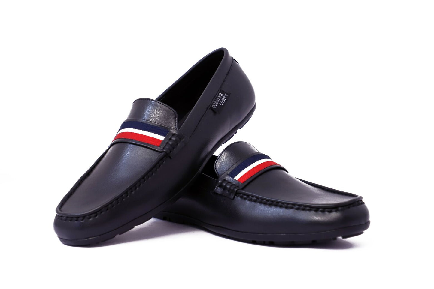 Striped Moccasins for Men  Black