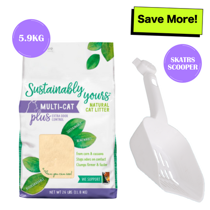 Sustainably Yours Multi Cat Plus Unscented Small Granules Cat Litter