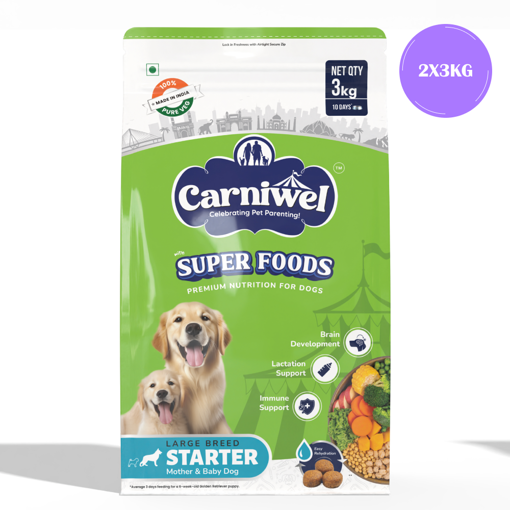 Carniwel Superfoods Veg Kibble Starter For Large Breed Mother  Baby Dog Dry Food