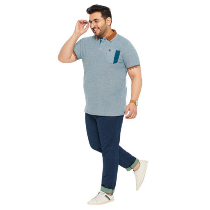 Men Plus Size Koriyo Solid Polo Tshirt