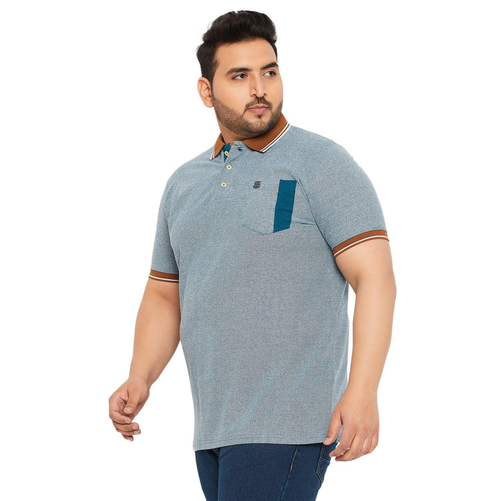 Men Plus Size Koriyo Solid Polo Tshirt