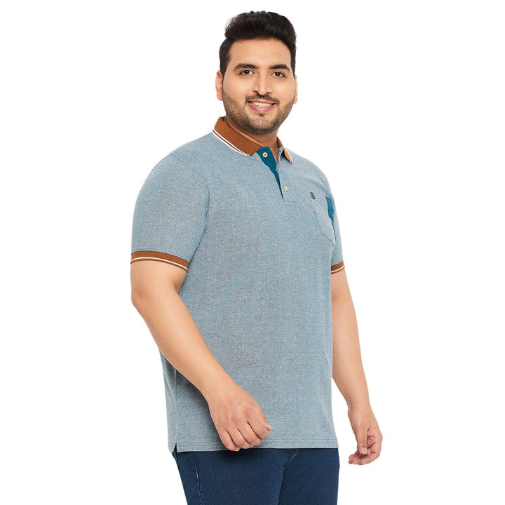 Men Plus Size Koriyo Solid Polo Tshirt