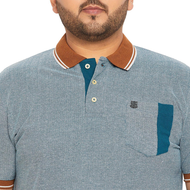 Men Plus Size Koriyo Solid Polo Tshirt