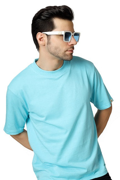 Drop Shoulder Crew Neck Tee High Rib Collar - Made in BCI Cotton