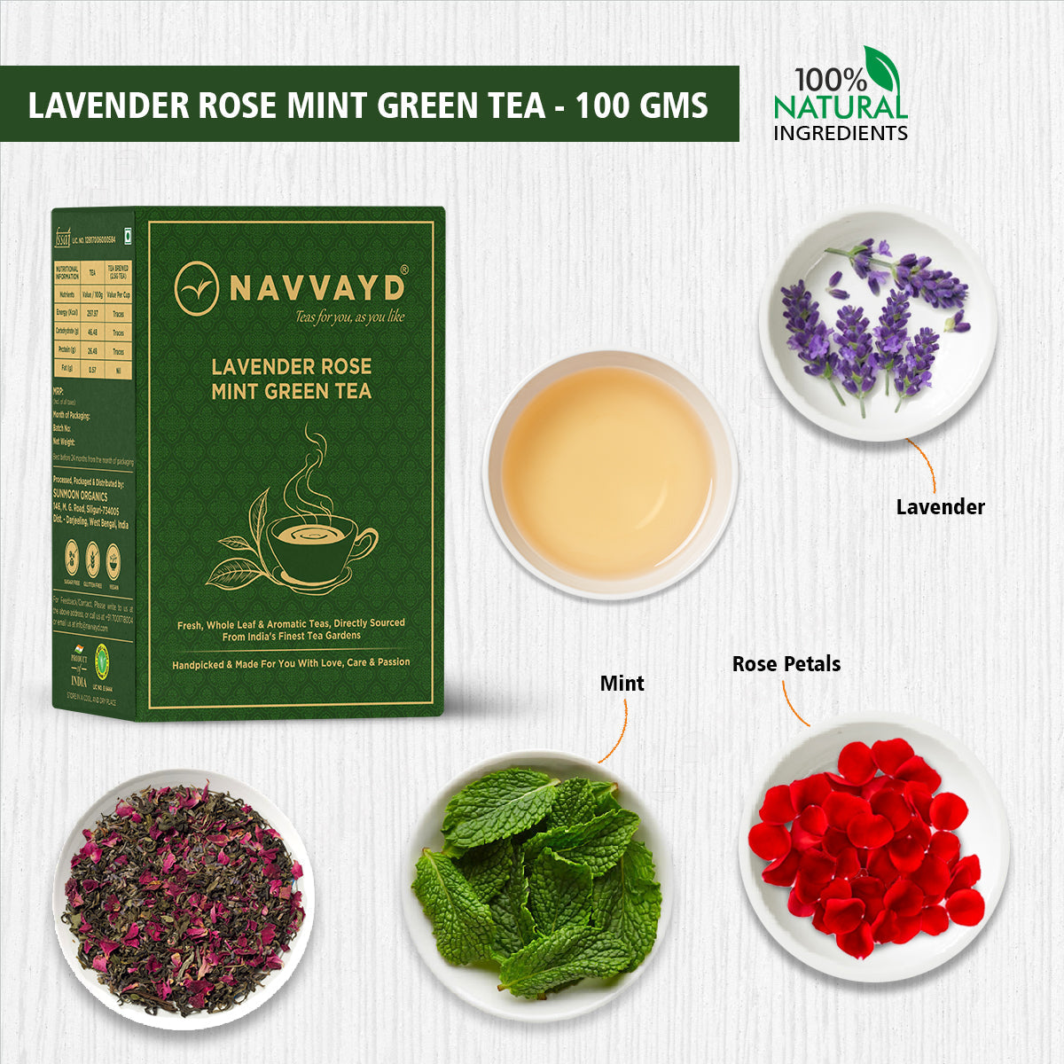 Lavender Rose Mint Green Tea