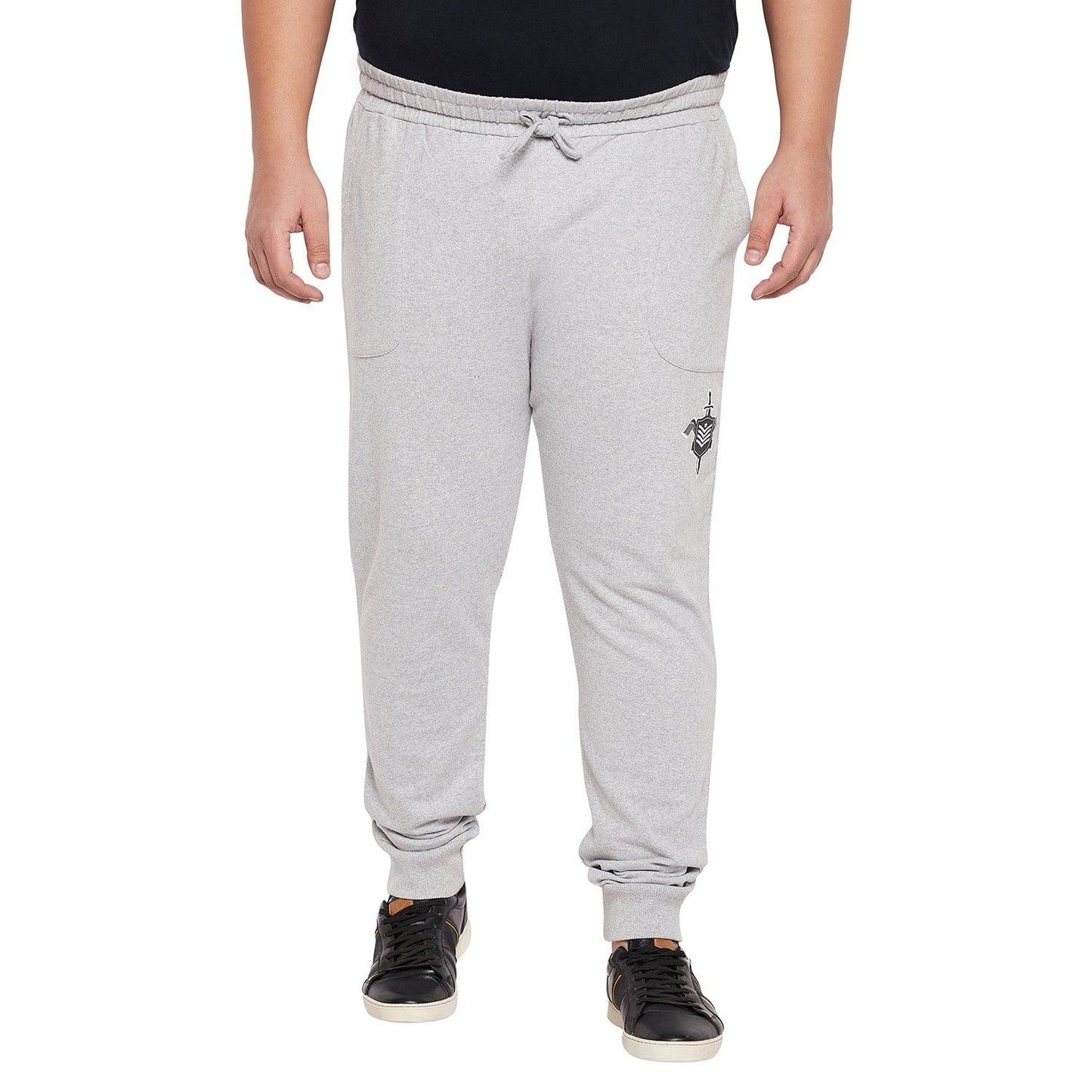 Men Plus Size Laid Solid Trackpant