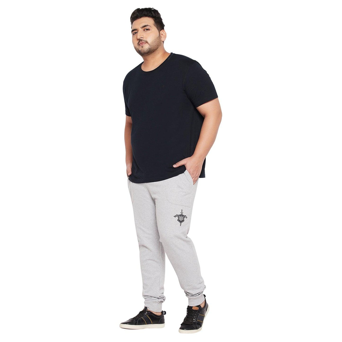 Men Plus Size Laid Solid Trackpant