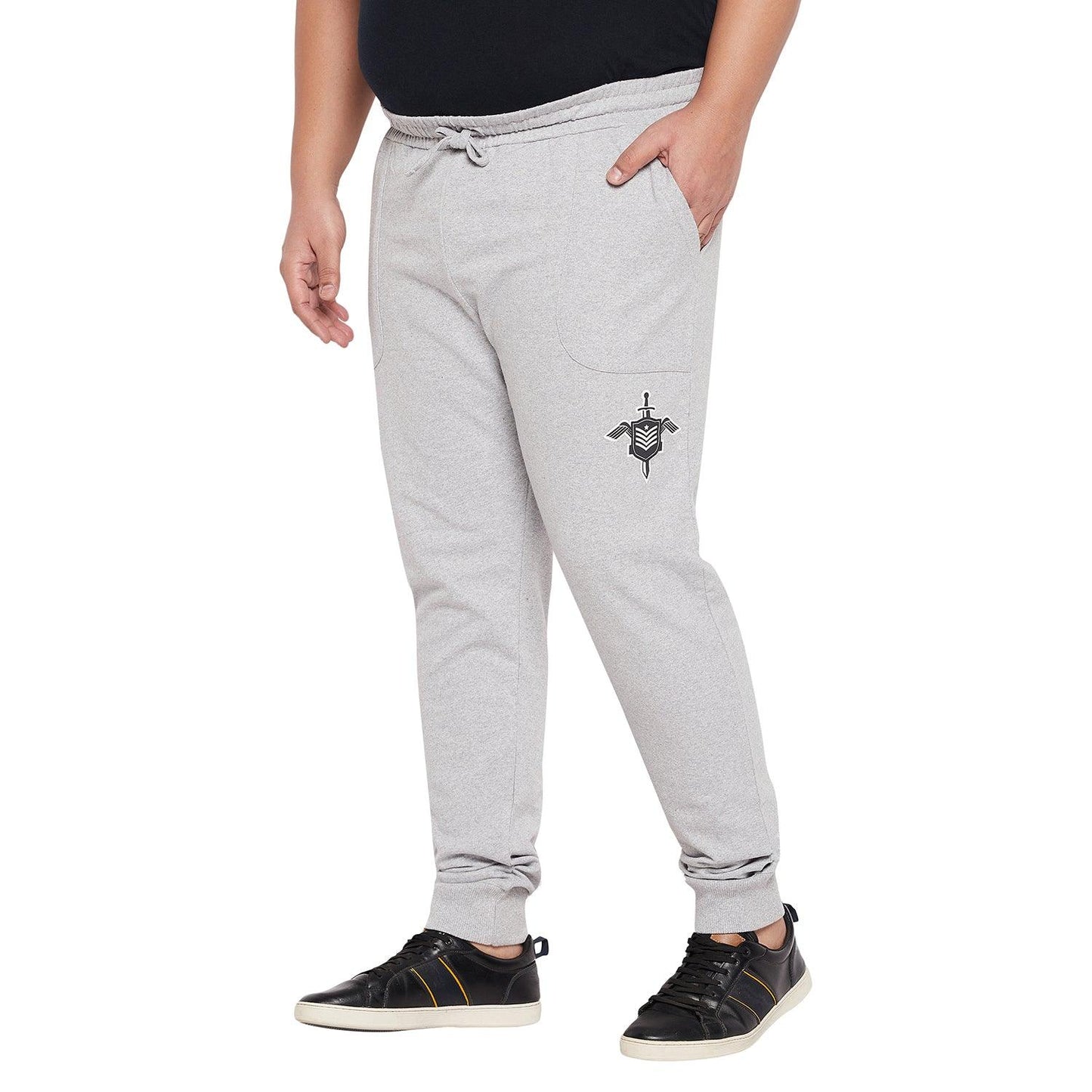 Men Plus Size Laid Solid Trackpant