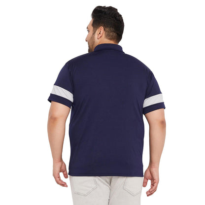 Men Plus Size Lapis Solid Polo Tshirt