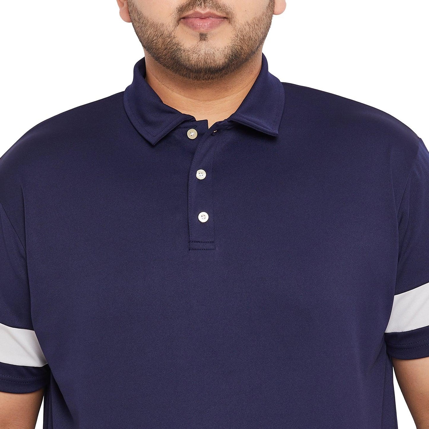 Men Plus Size Lapis Solid Polo Tshirt