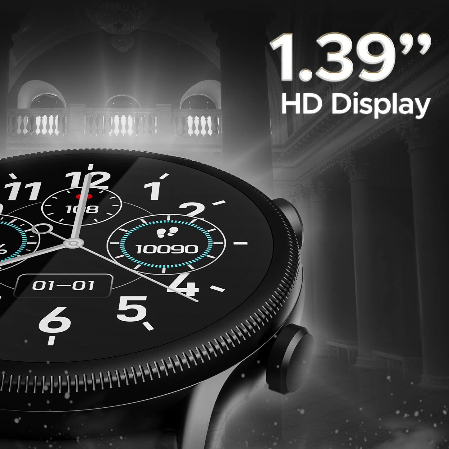 boAt Lunar Space Plus  Smartwatch with 1.39 3.53cm Round Display BT Calling  IP68 Dust Sweat  Splash Resistance