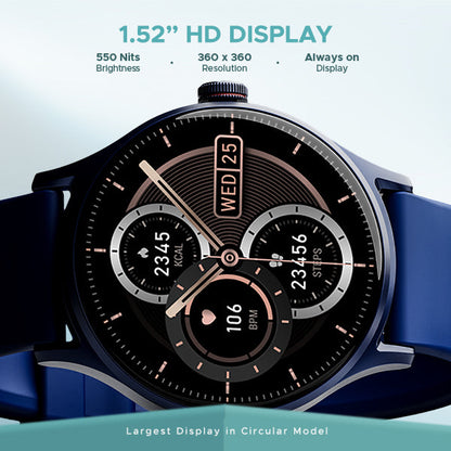 boAt Lunar Vista  Smartwatch with 1.52 3.86cm Vivid Round Display BT Calling  100 Sports Modes AI Voice Assistant