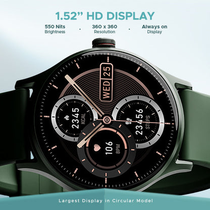 boAt Lunar Vista  Smartwatch with 1.52 3.86cm Vivid Round Display BT Calling  100 Sports Modes AI Voice Assistant