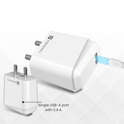 Portronics Adapto 41 M Single USB Port with 12W Charger