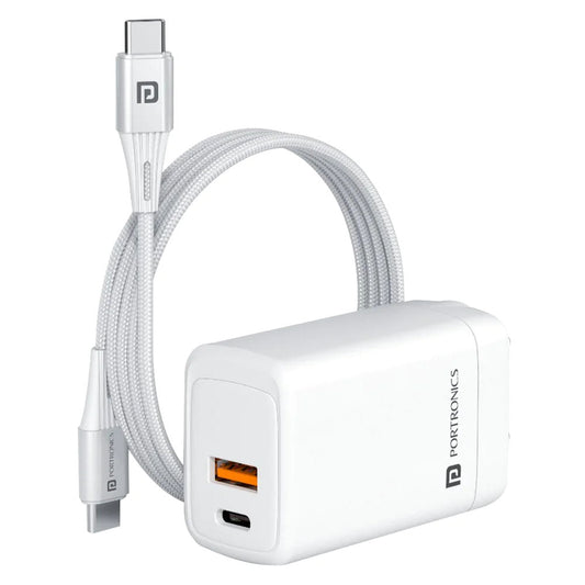 Portronics Adapto 65 Plus 65W Fast Charger with 2M C to C Cable