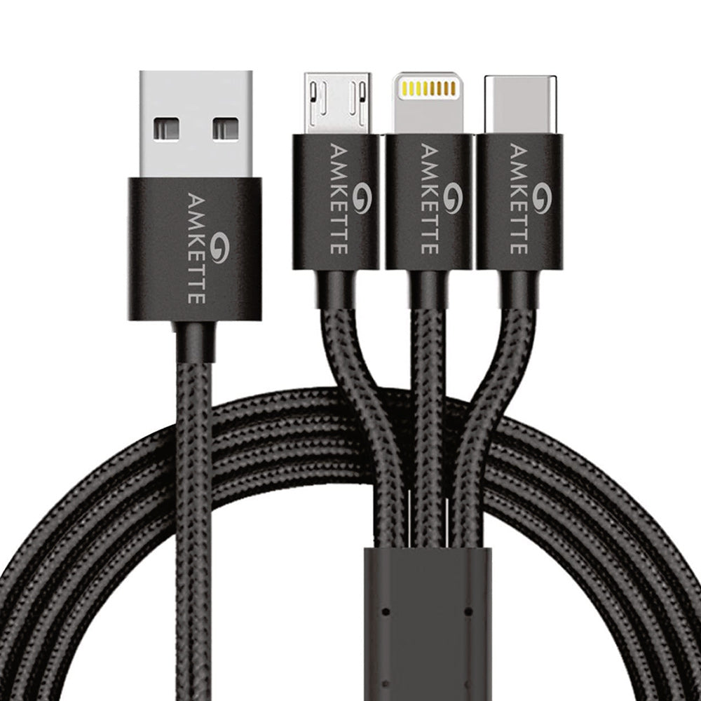 Amkette 559 PowerPro 3-in-1 Multifunction USB Cable