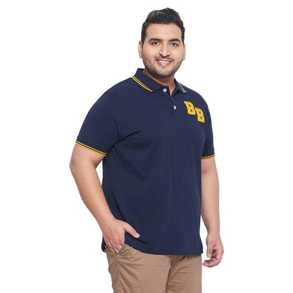 Men Plus Size Macald-NB Solid Polo Tshirt