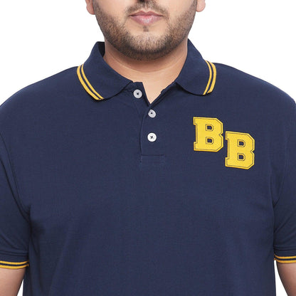 Men Plus Size Macald-NB Solid Polo Tshirt