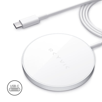 SKYVIK Beam Tap Magsafe Compatible 15W Fast Wireless Charging pad for iPhone 12 13  14 Series - White