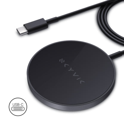 SKYVIK Beam Tap Magsafe Compatible 15W Fast Wireless Charging pad for iPhone 12 13  14 Series - Black