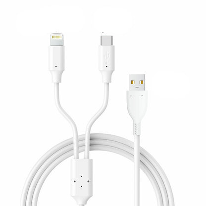 LA FORTE 2 in 1 PVC Soft and Superior 1.3 m- Compatible with Type C and Iphone  White