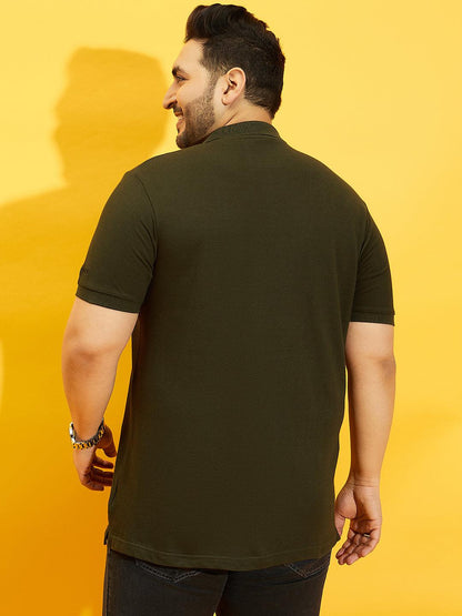 Men Plus Size Manco Colorblock Polo Tshirt