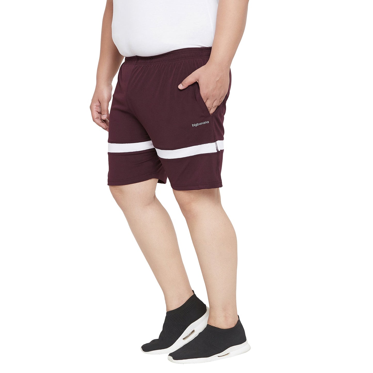 Men Plus Size Mapel Striped Shorts