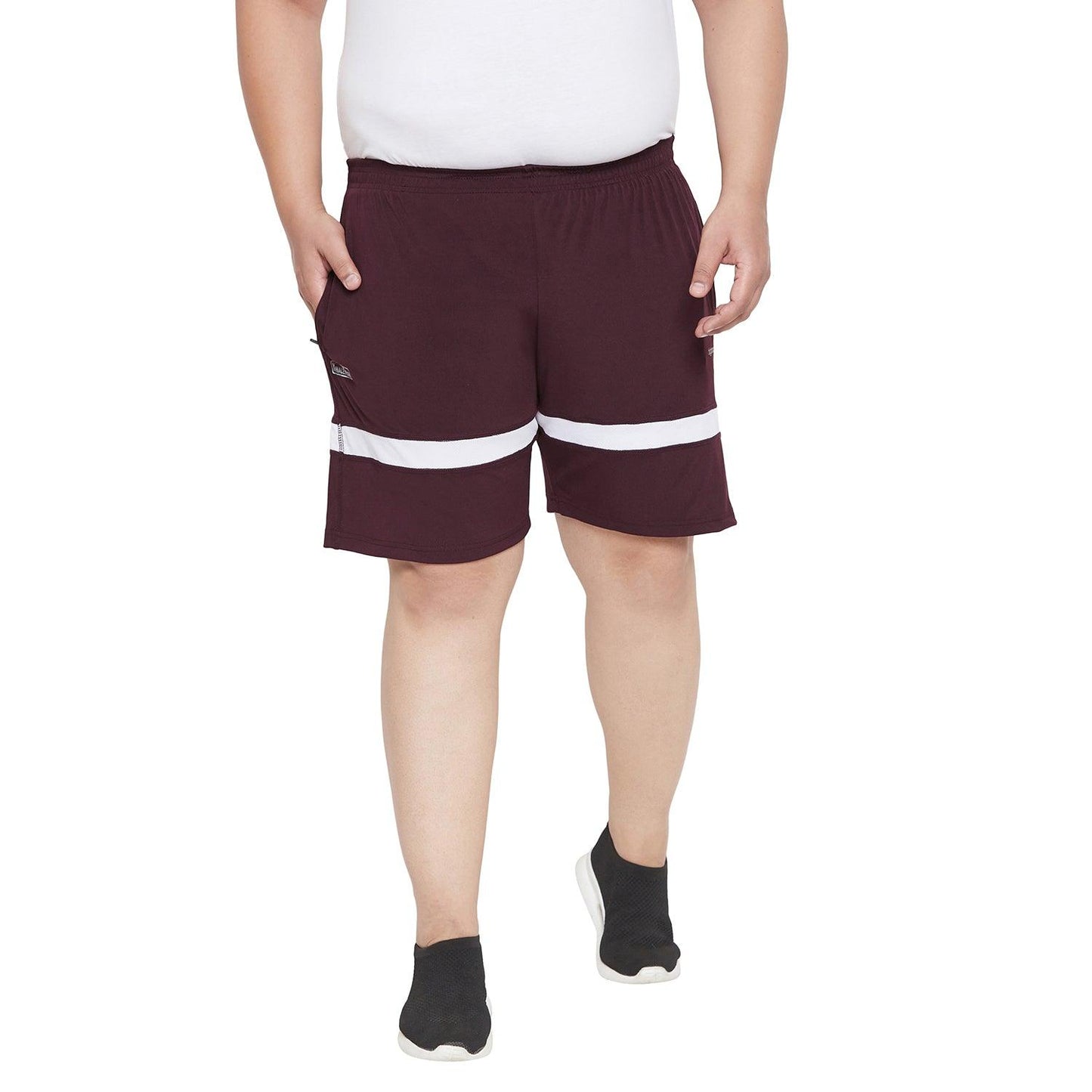 Men Plus Size Mapel Striped Shorts