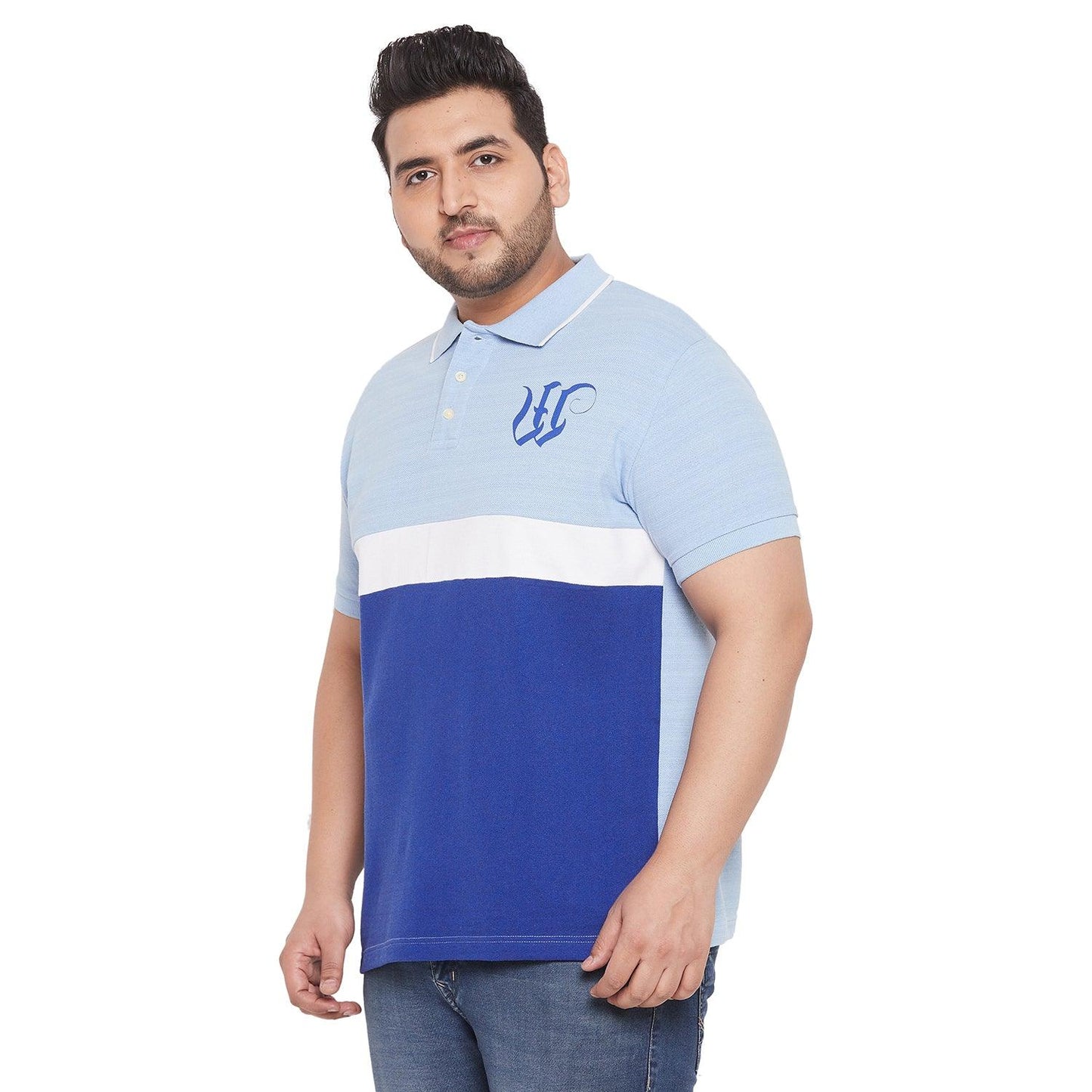 Men Plus Size Maximo Colorblock Polo Tshirt