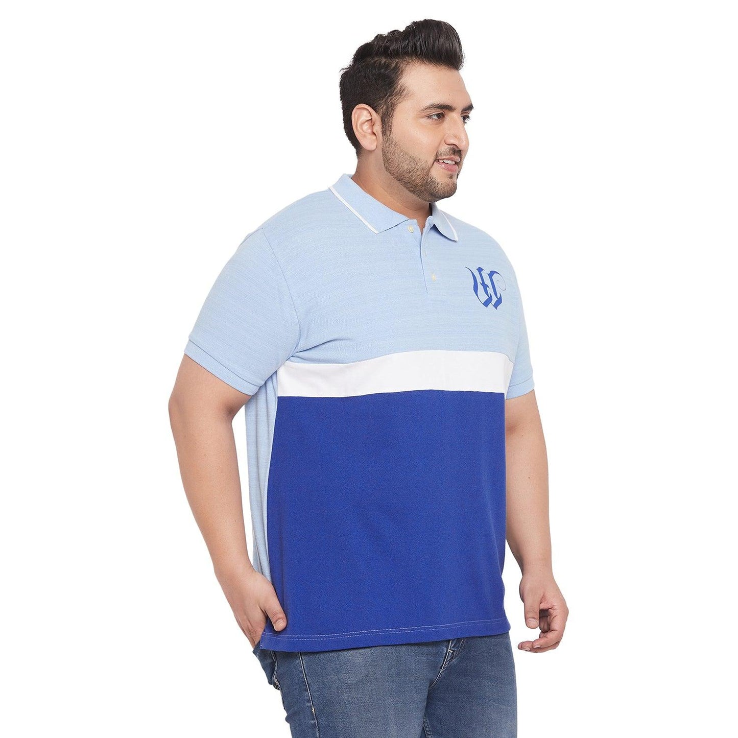 Men Plus Size Maximo Colorblock Polo Tshirt