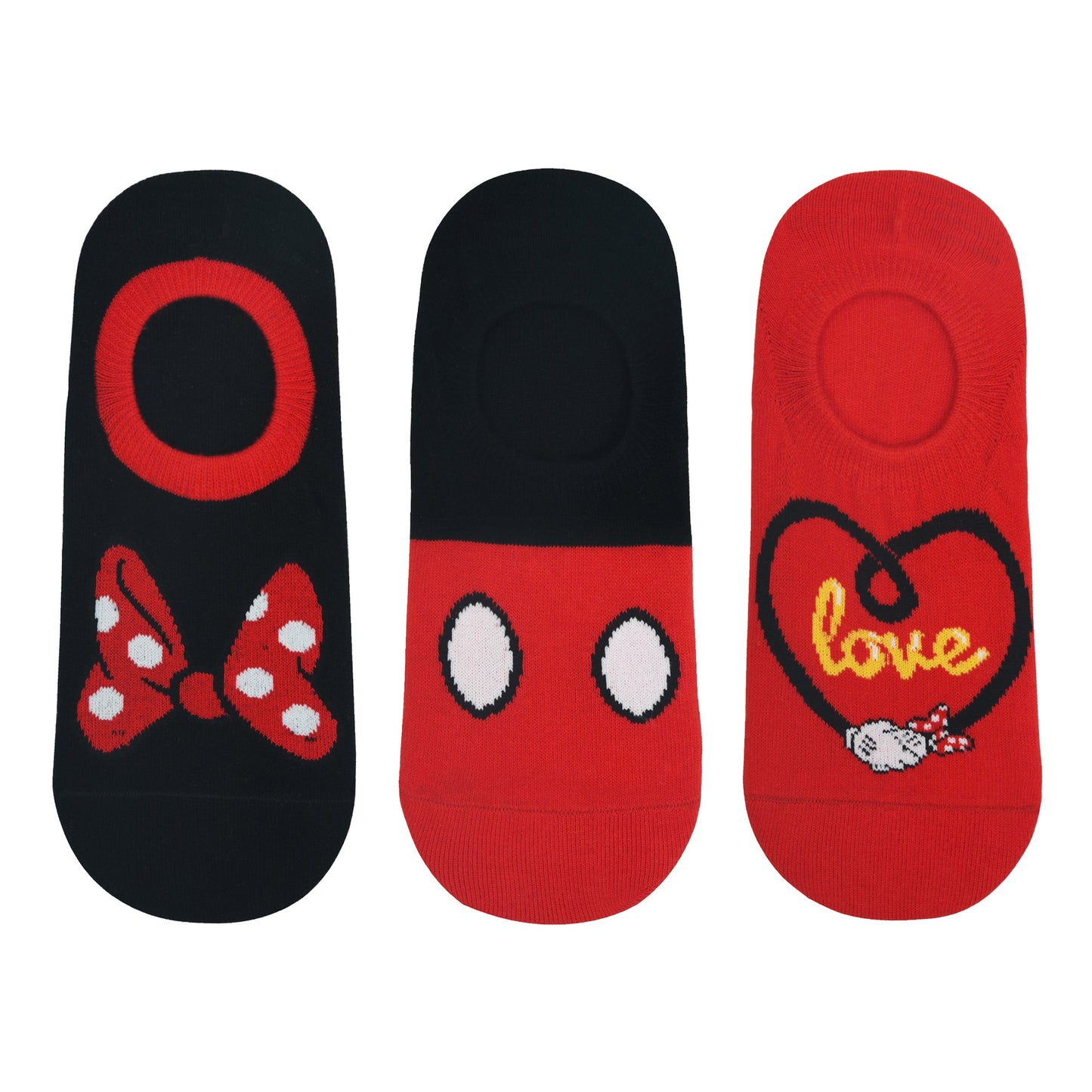 Balenzia X Disney Mickey  Minnie Sneaker Socks for Women  Pack of 3